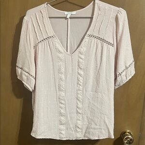 Maurices Blush Pink Blouse with Lace Detail
